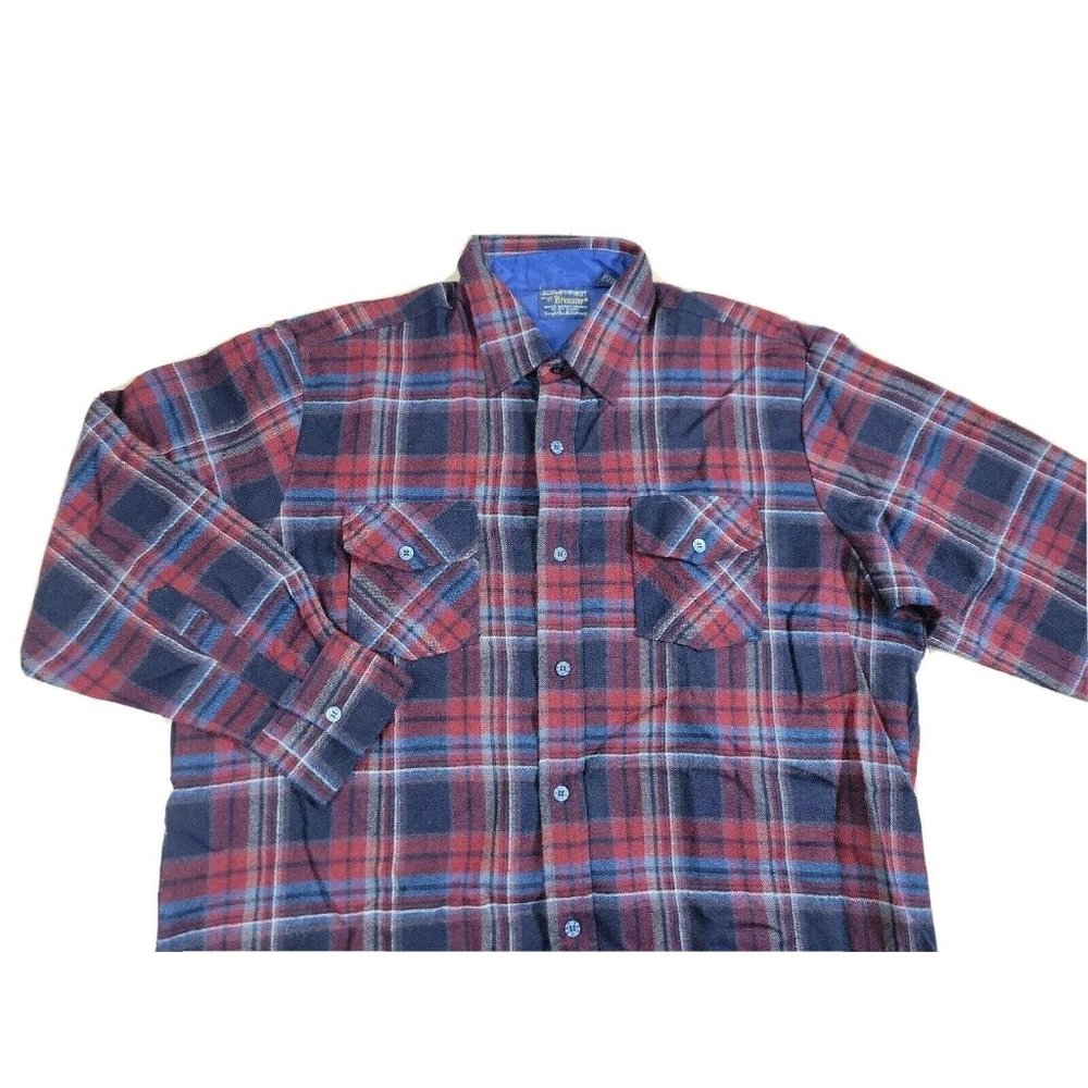 Wool O The West Brewster Men's Casual Button Shirt XL Flannel Lumberjack Pocket